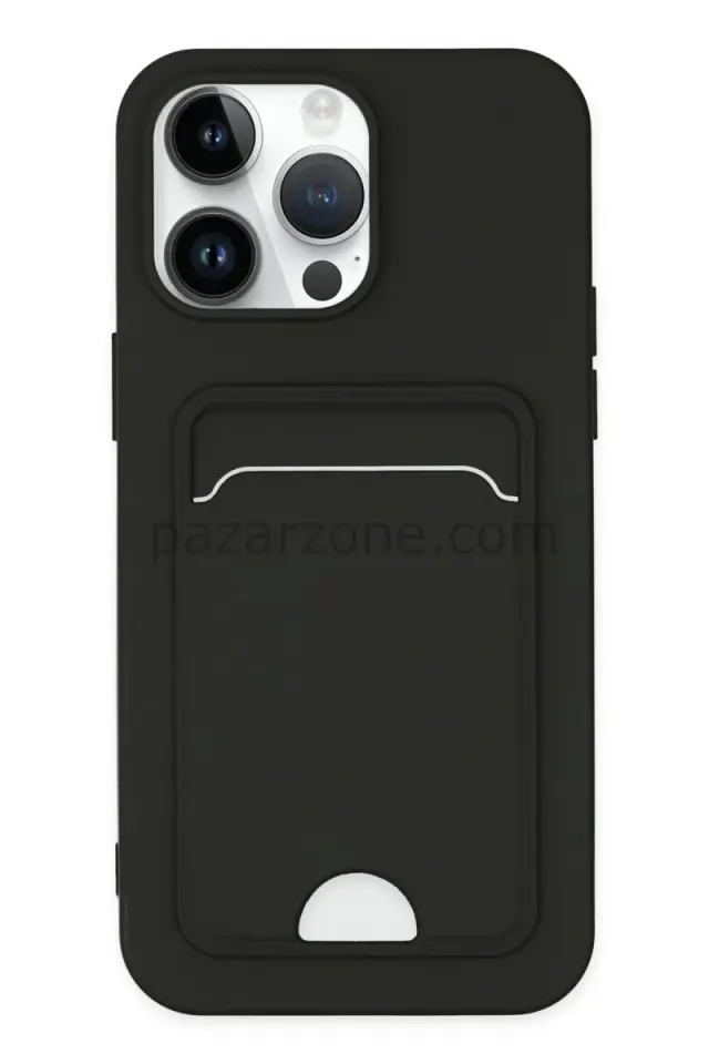 Newface Apple iPhone 14 Pro Kılıf Kelvin Kartvizitli Silikon - Siyah