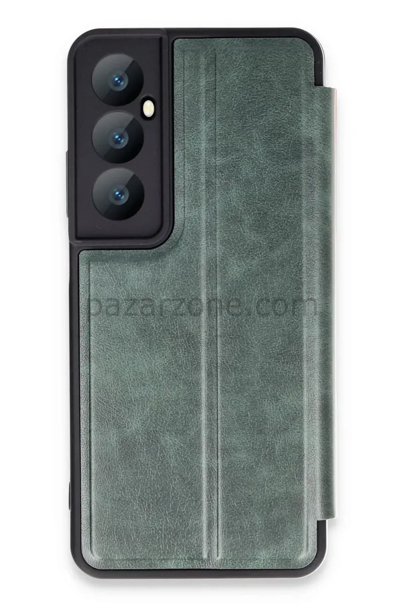 Newface Realme C65 Kılıf Flip Cover - Koyu Yeşil