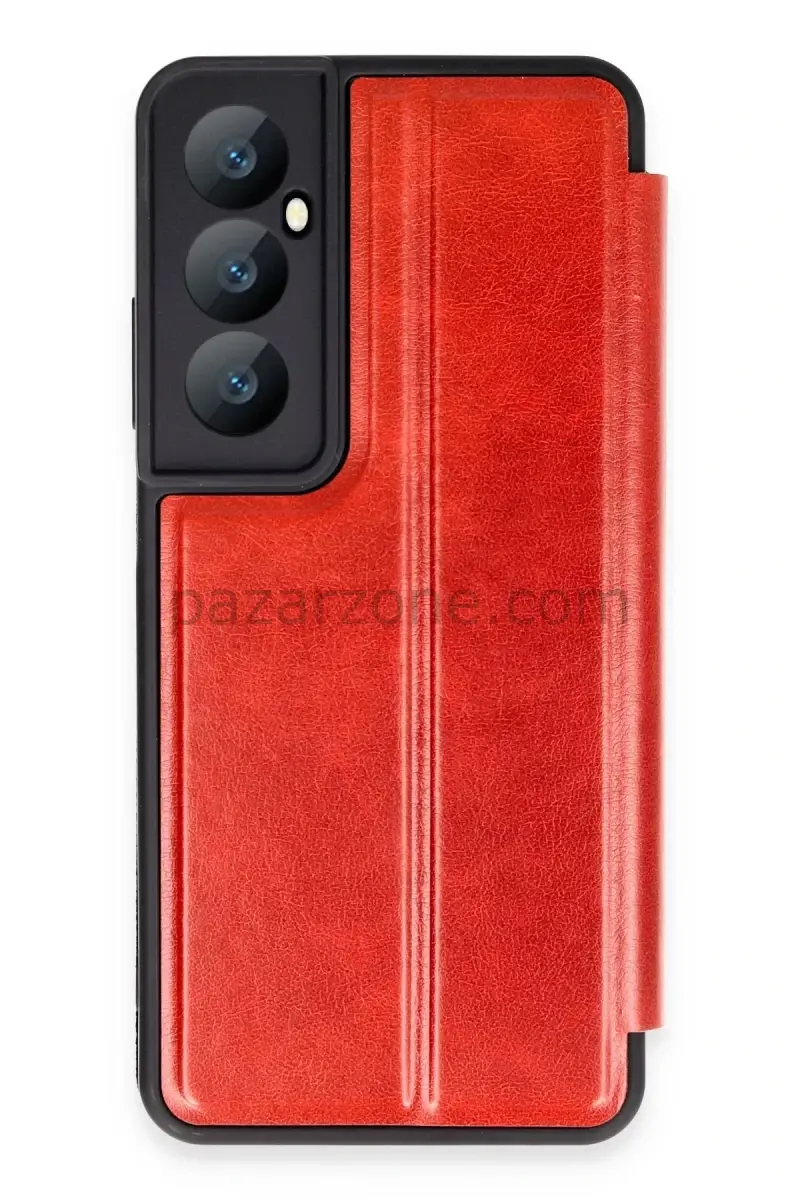 Newface Realme C65 Kılıf Flip Cover - Kırmızı