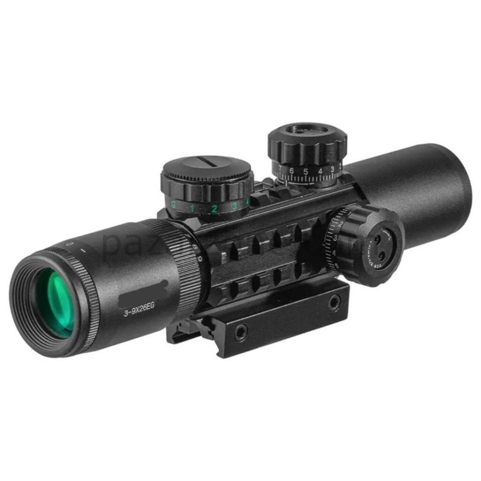 C3-9x26 Eg Raylı Çift Işıklı Av Dürbünü  11mm/22mm