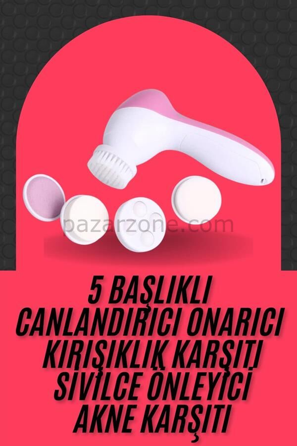 Cilt Temizleme ve Masaj Aleti 5 Başlıklı Akne ve Sivilce Önleyici