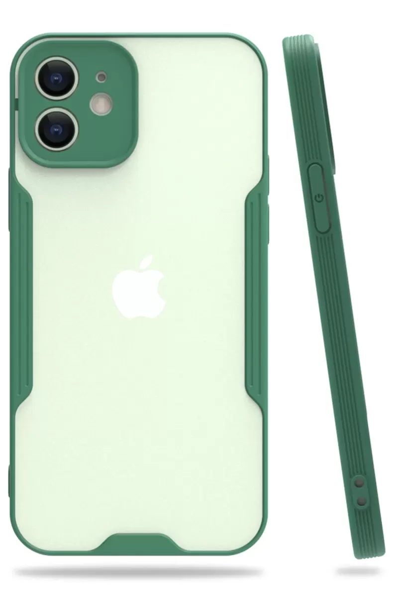 Newface Apple iPhone 12 Kılıf Platin Silikon - Yeşil