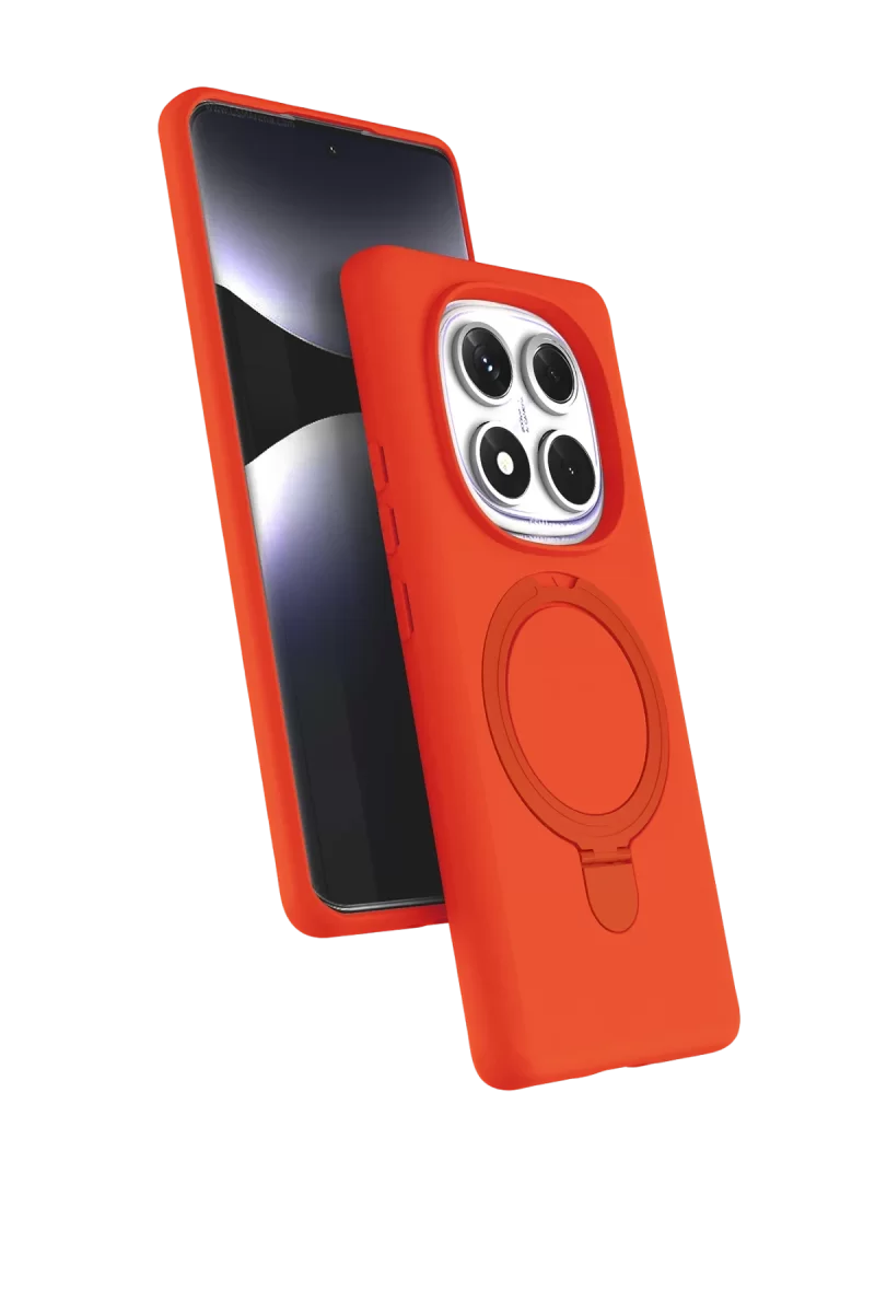 Newface Xiaomi Redmi Note 14 Pro 5G Regal Magsafe Standlı Kapak - Turuncu