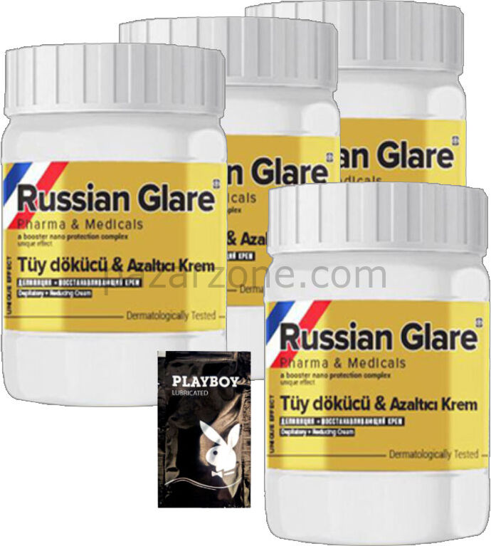 Playboy Rusian Glare Nano 4 Adet x 50 ml Tüylere Krem Rus Merhemi  + Yanında Jel