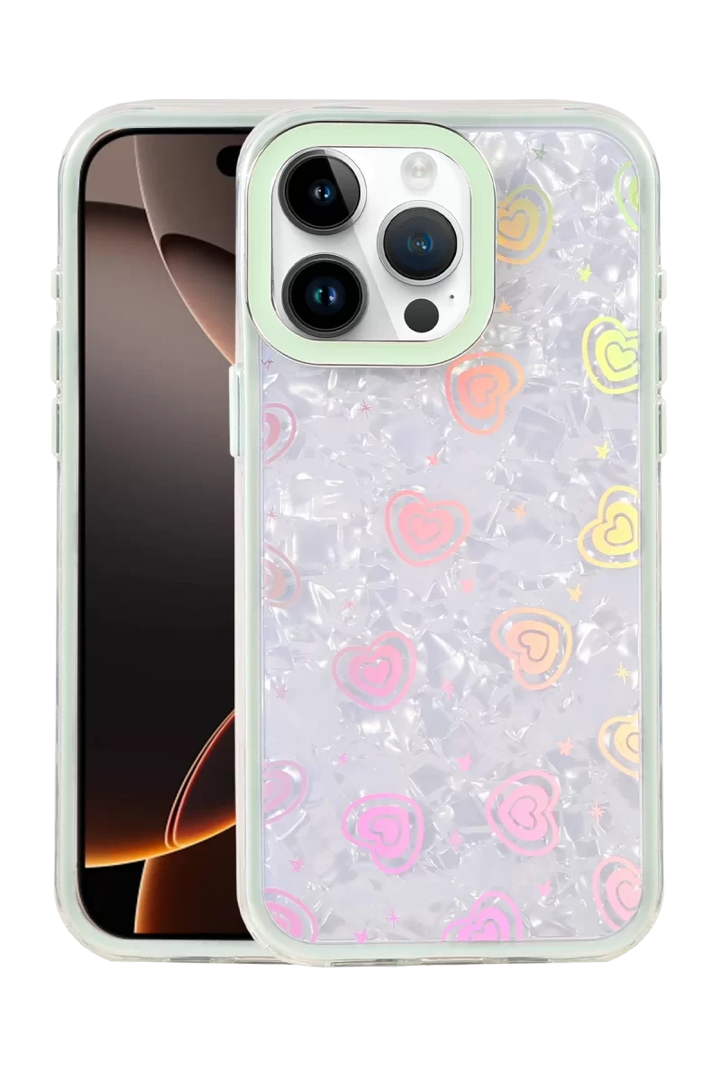 Newface Apple iPhone 15 Pro Max Lumi Desenli Kapak - Yeşil