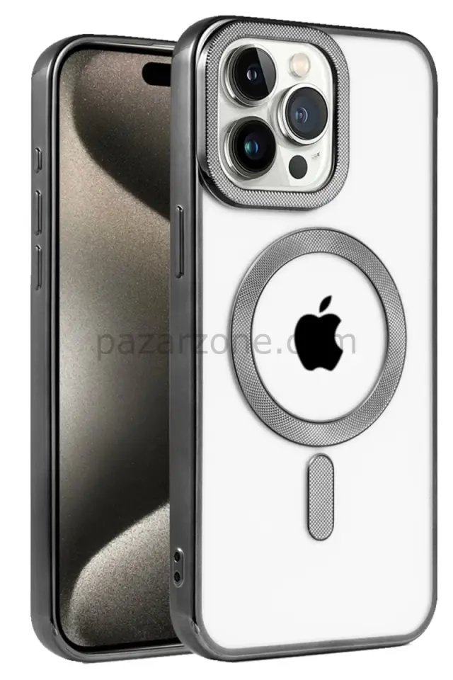 Newface Apple iPhone 14 Pro Kılıf Kronos Magsafe Kapak - Siyah