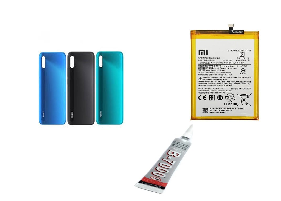 REDMİ 9A ARKA BATARYA KAPAĞI ,BATARYA VE B7000 YAP