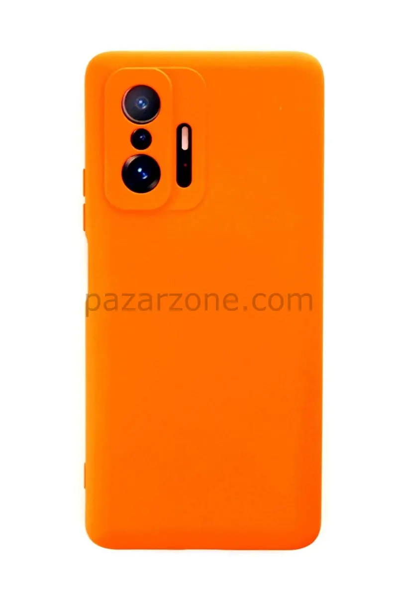 Newface Xiaomi Mi 11T Pro Kılıf Nano içi Kadife Silikon - Turuncu