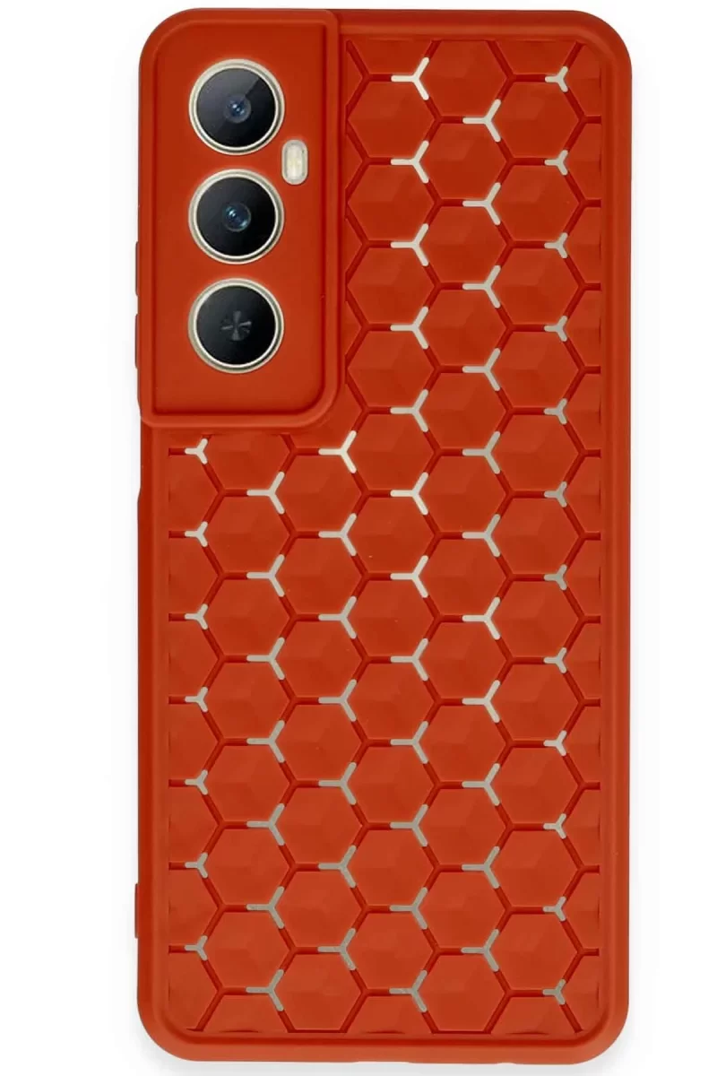 Newface Realme C65 Kılıf Petek Silikon Kapak - Kırmızı