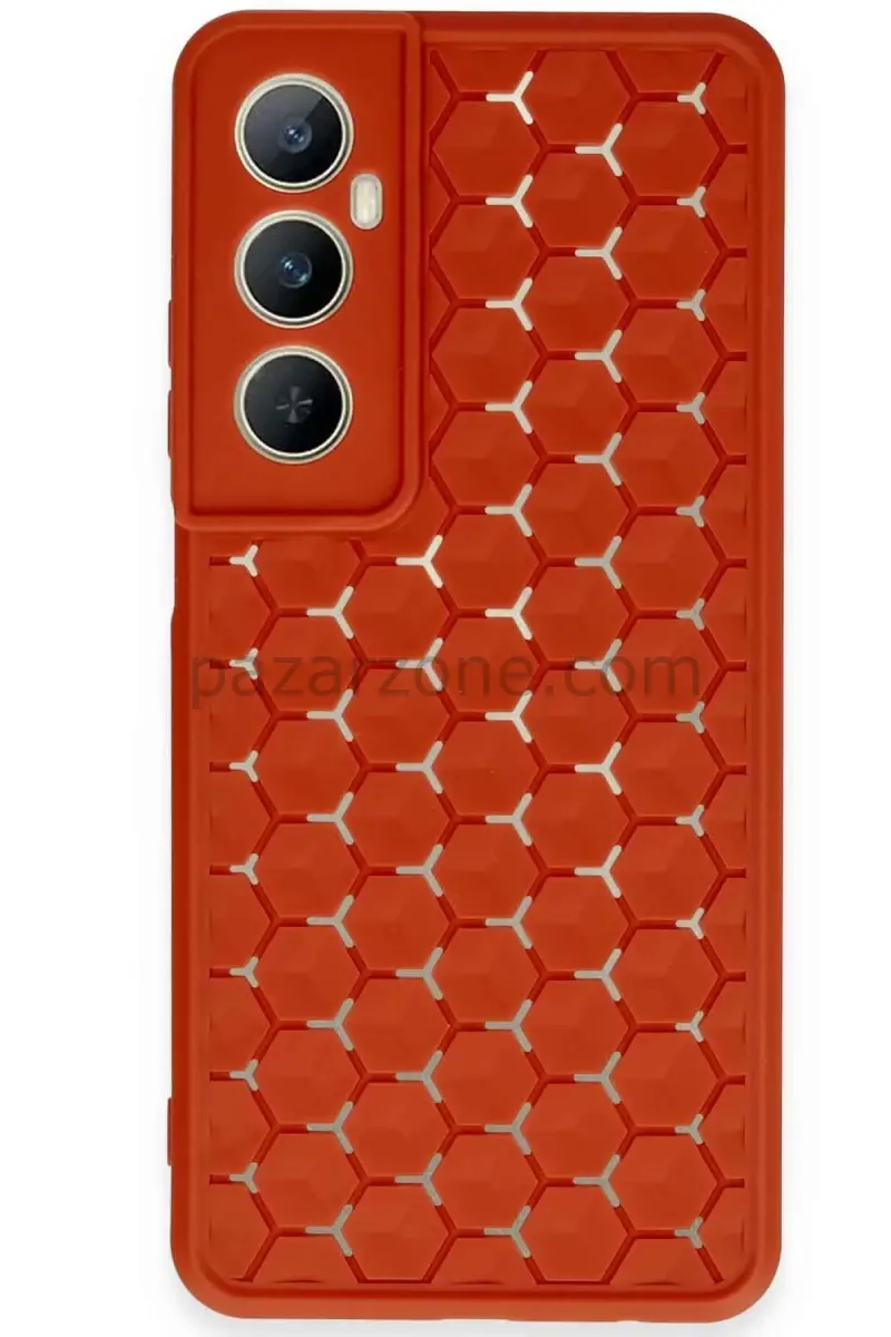 Newface Realme C65 Kılıf Petek Silikon Kapak - Kırmızı
