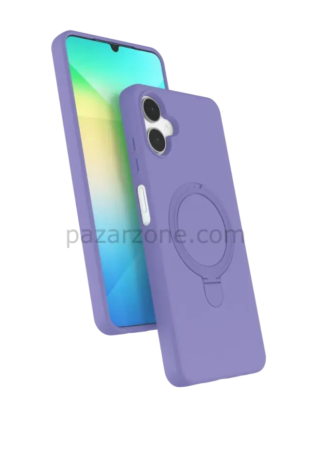 Newface Samsung Galaxy A06 Regal Magsafe Standlı Kapak - Lila