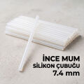 İnce Mum Silikon Çubuğu - 7.4 mm Şeffaf - 1 Kilogram