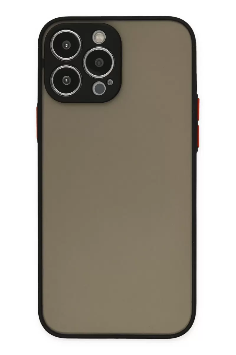 Newface Apple iPhone 13 Pro Kılıf Montreal Silikon Kapak - Siyah