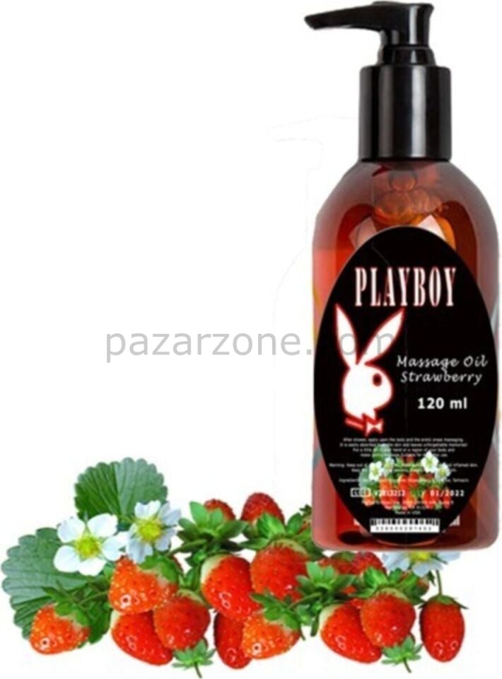 Playboy Strawberry Massage Oil 120 Ml Çilek Aromalı Vücut Masaj Yağı