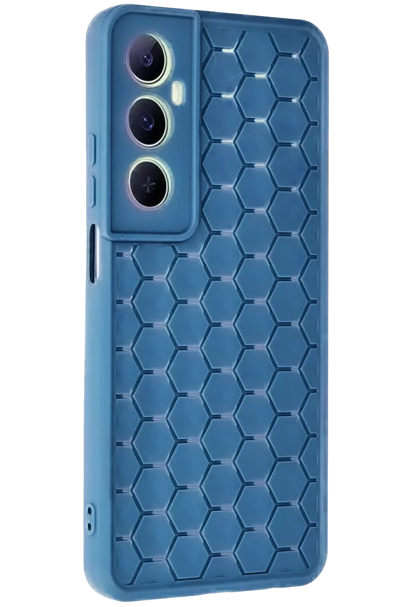 Newface Realme C65 Kılıf Petek Silikon Kapak - Mavi