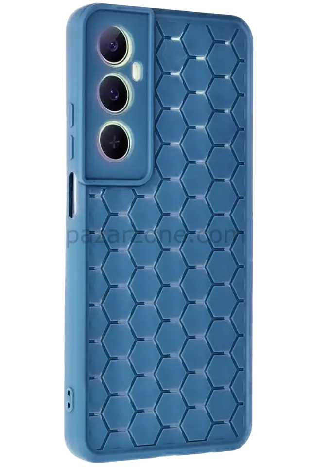 Newface Realme C65 Kılıf Petek Silikon Kapak - Mavi