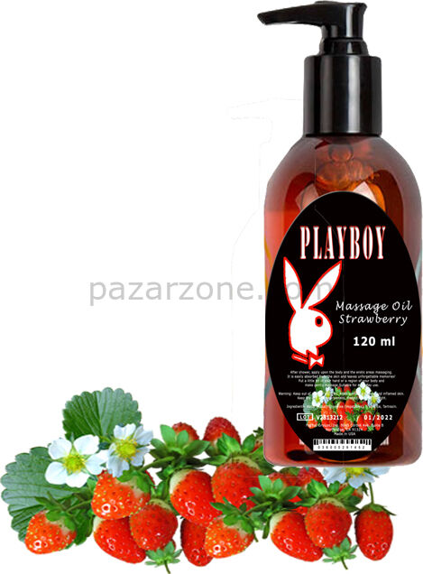 Playboy Strawberry Massage Oil 120 ml Çilek Aromalı Vücut Masaj Yağı