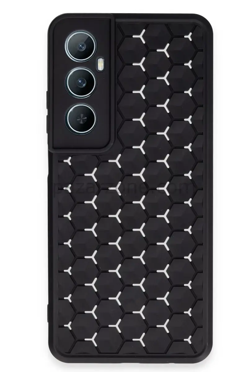 Newface Realme C65 Kılıf Petek Silikon Kapak - Siyah