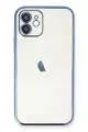 Newface Apple iPhone 12 Kılıf Razer Lensli Silikon - Açık Mavi