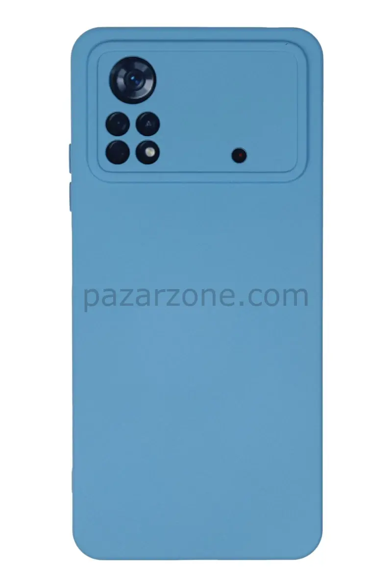 Newface Xiaomi Poco X4 Pro 5G Kılıf Nano içi Kadife Silikon - Mavi