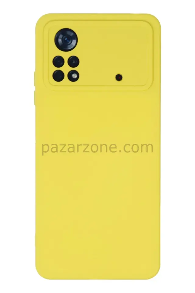 Newface Xiaomi Poco X4 Pro 5G Kılıf Nano içi Kadife Silikon - Sarı