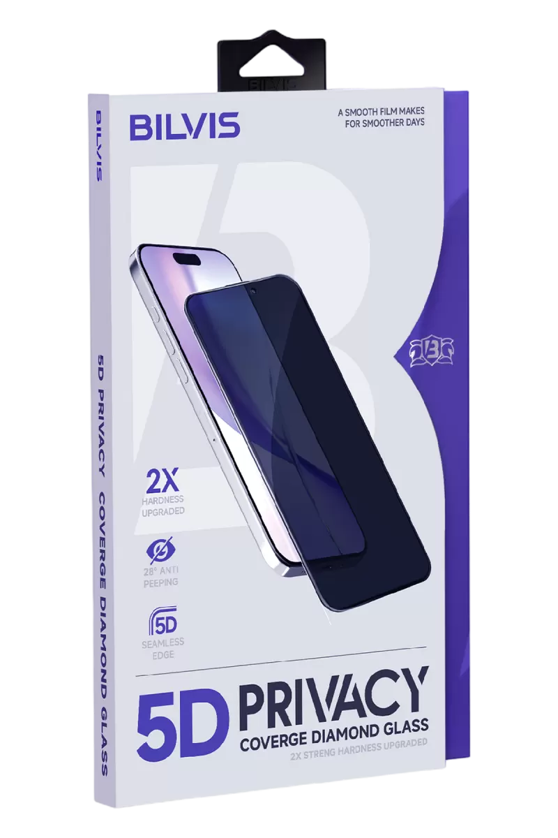 Newface Apple iPhone 17 Air Bilvis 5D Privacy Diamond Hayalet Cam Ekran Koruyucu