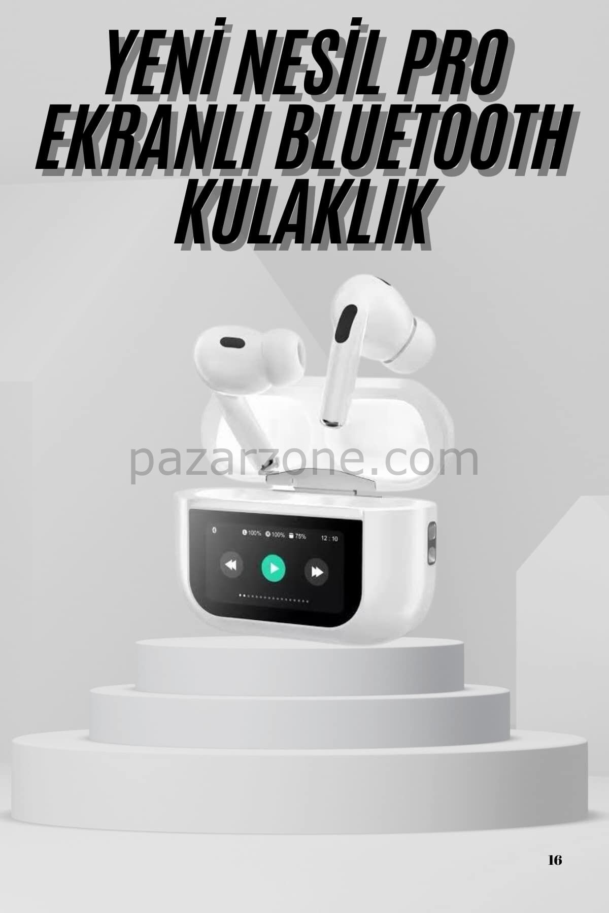 Dokunmatik Ekranlı Air Pro 2 ANC Kulaklık Kablosuz Çok Fonksiyonlu