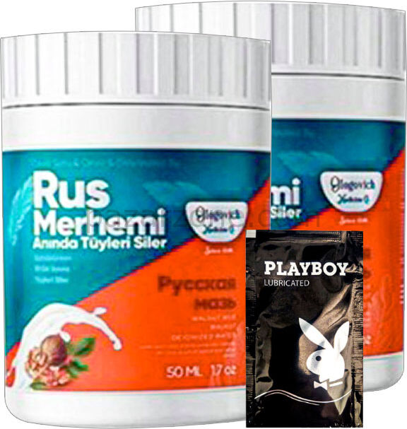 Playboy Turquoise 2 Adet Ceviz & Ceviz Sütü Rus Merhemi 50 ml Tüylere Krem + Yanında Jel