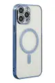 Newface Apple iPhone 14 Pro Kılıf Magneticsafe Lazer Silikon - Sierra Blue