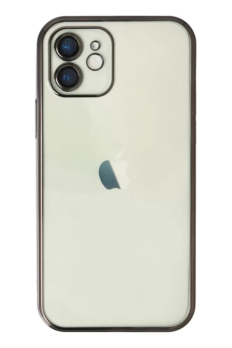 Newface Apple iPhone 12 Kılıf Razer Lensli Silikon - Siyah