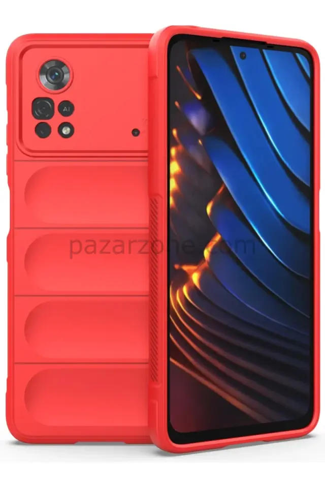 Newface Xiaomi Poco X4 Pro 5G Kılıf Optimum Silikon - Kırmızı