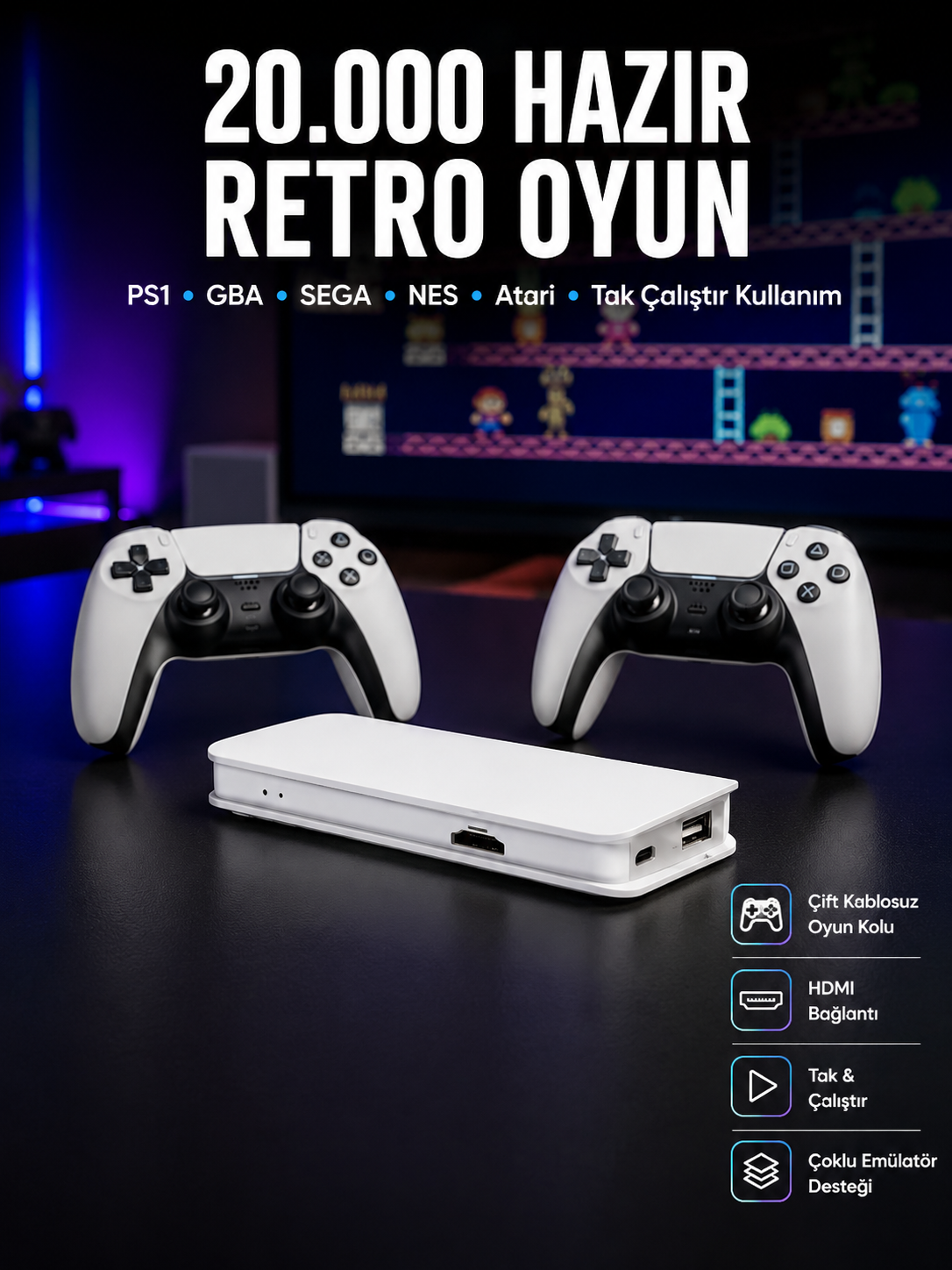 Retro Oyun Konsolu – 20.000 Yüklü Oyun