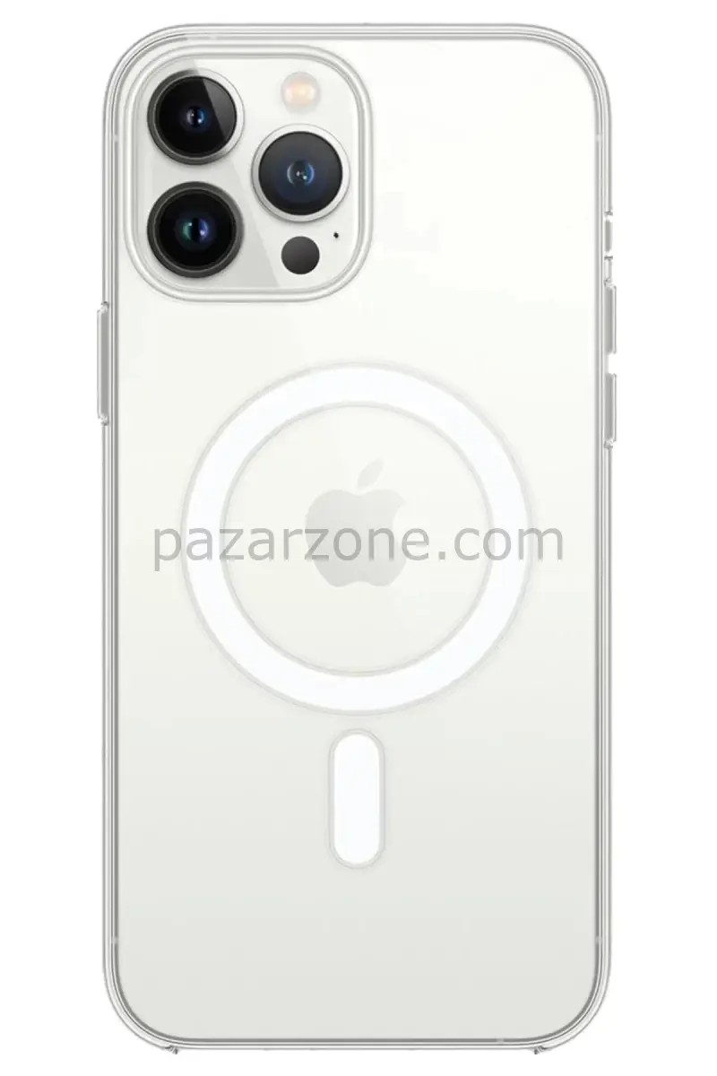 Newface Apple iPhone 14 Pro Kılıf Magneticsafe Şeffaf Silikon - Şeffaf