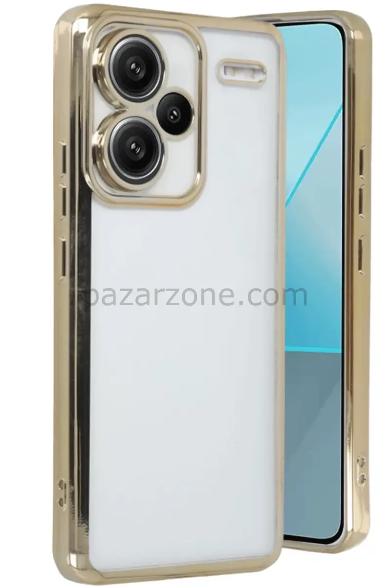 Newface Xiaomi Redmi Note 13 Pro Plus Kılıf Razer Lensli Silikon - Gold