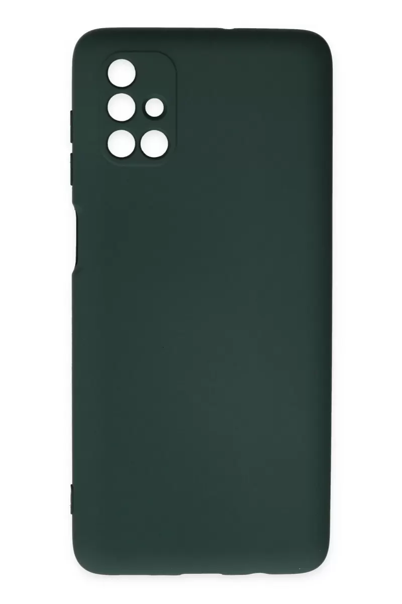 Newface Samsung Galaxy M51 Kılıf Nano içi Kadife Silikon - Koyu Yeşil