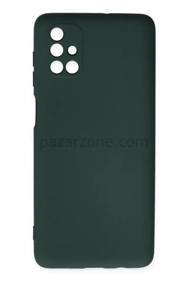Newface Samsung Galaxy M51 Kılıf Nano içi Kadife Silikon - Koyu Yeşil