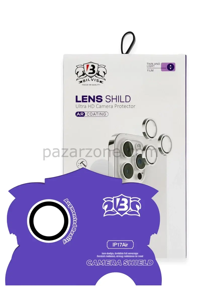 Newface Apple iPhone 17 Air Bilvis Titan Kamera Lens - Gümüş