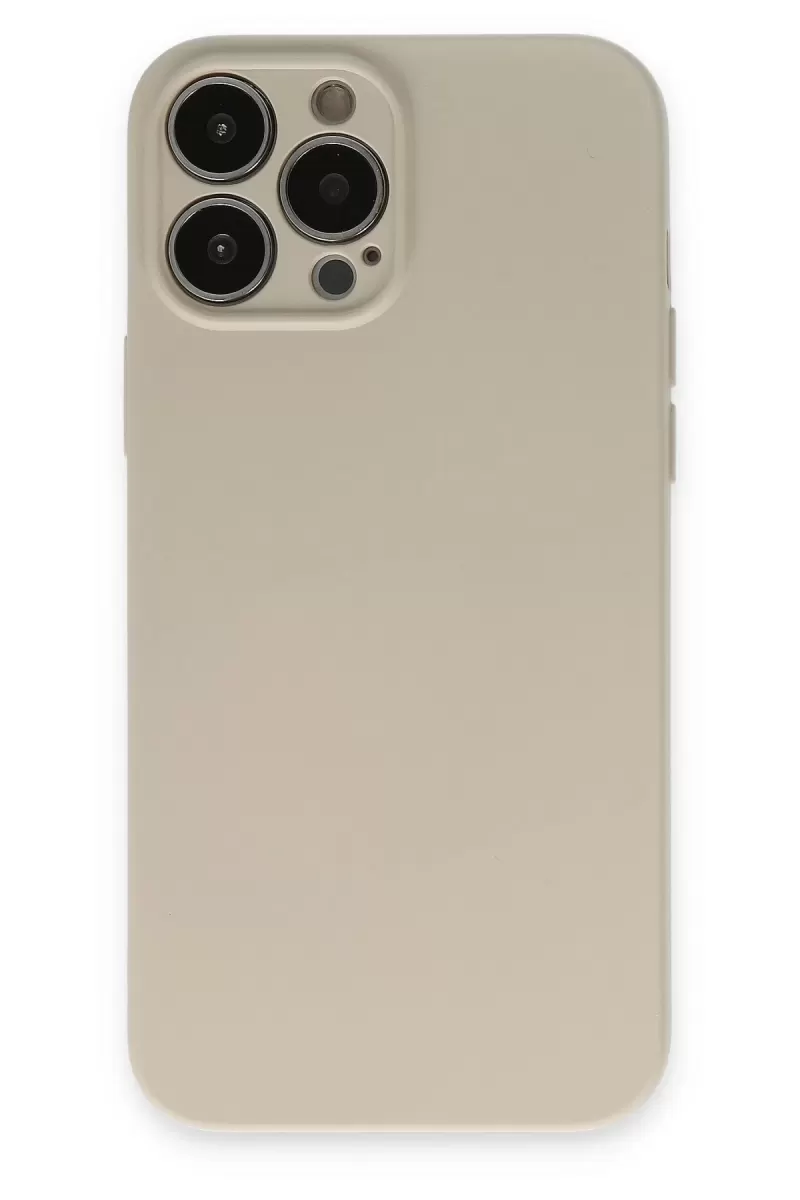 Newface Apple iPhone 13 Pro Kılıf Nano içi Kadife Silikon - Bej