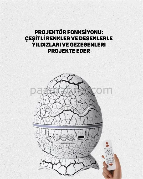 Uzaktan Kumandalı, USB Girişli, Döner Projektör Lamba