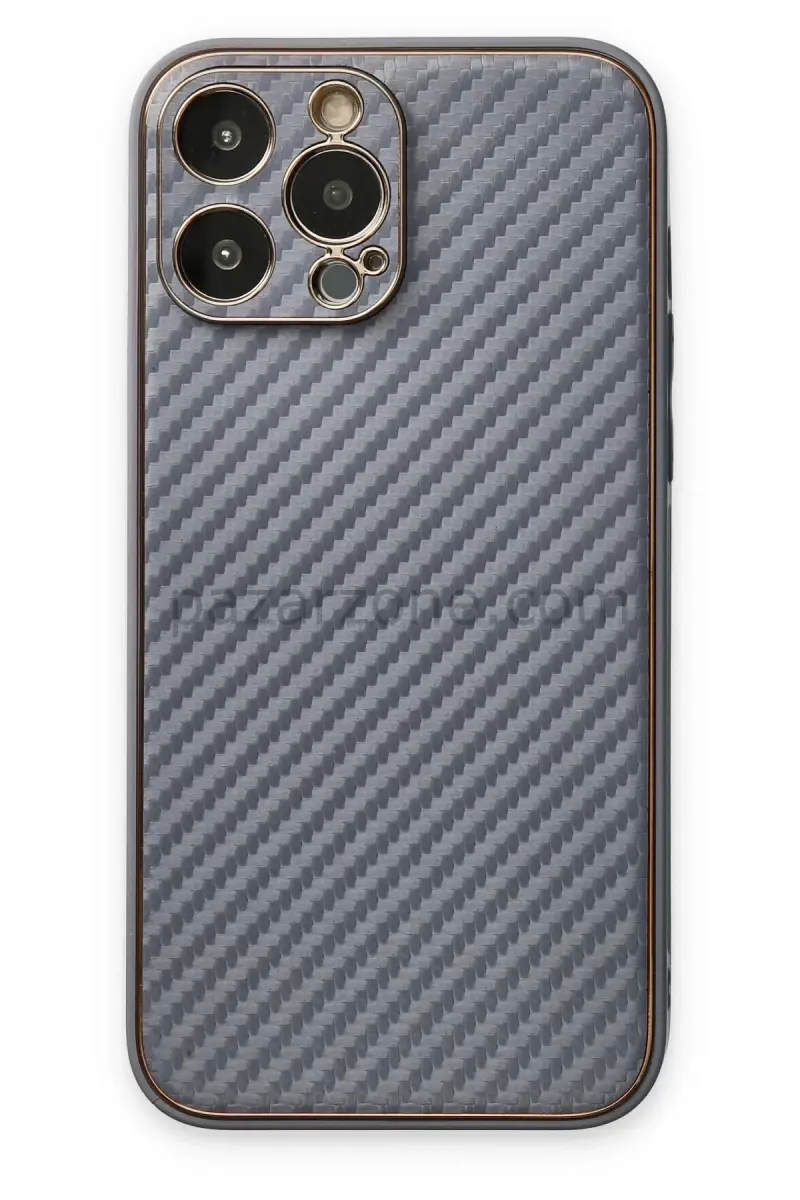 Newface Apple iPhone 13 Pro Kılıf Coco Karbon Silikon - Gri