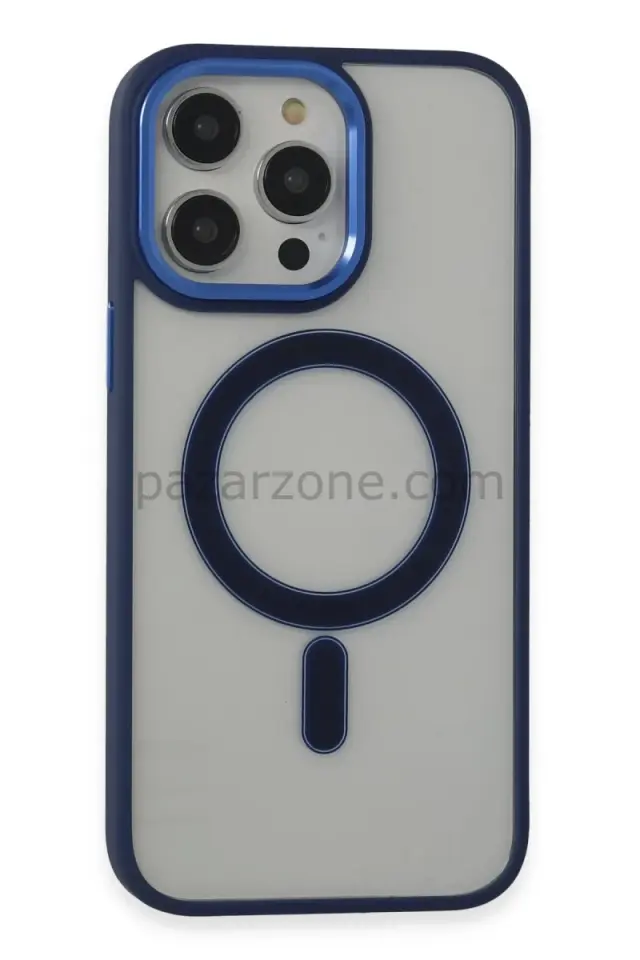 Newface Apple iPhone 15 Pro Max Kılıf Room Magneticsafe Silikon - Lacivert