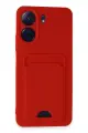 Newface Xiaomi Redmi 13C Kılıf Kelvin Kartvizitli Silikon - Kırmızı