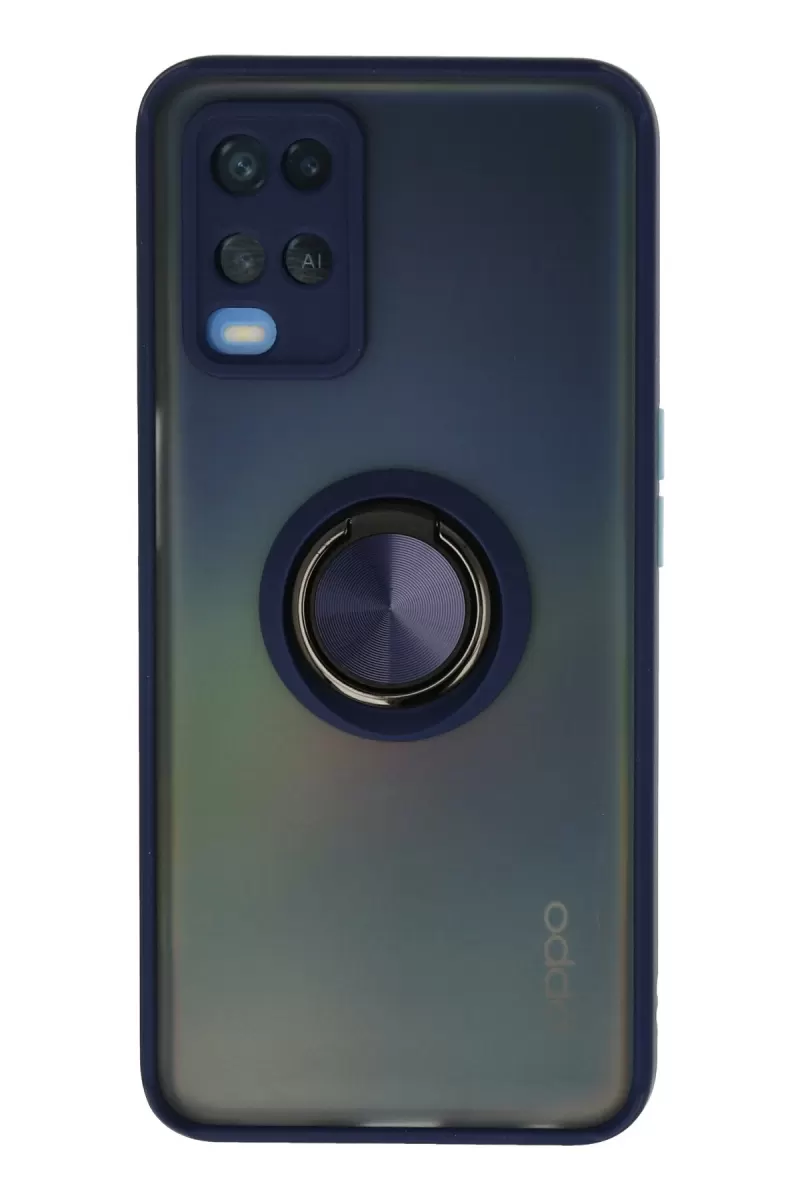 Newface Oppo A54 4G Kılıf Montreal Yüzüklü Silikon Kapak - Lacivert