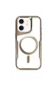 Newface Apple iPhone 12 Kılıf Boyi Magsafe Silikon Kapak - Kahverengi