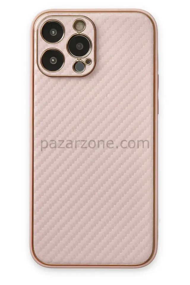 Newface Apple iPhone 13 Pro Kılıf Coco Karbon Silikon - Pembe