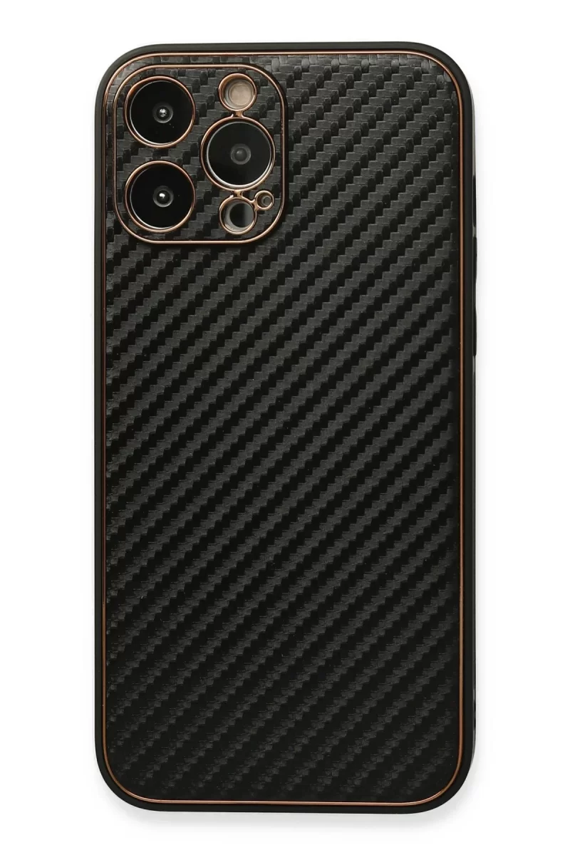 Newface Apple iPhone 13 Pro Kılıf Coco Karbon Silikon - Siyah