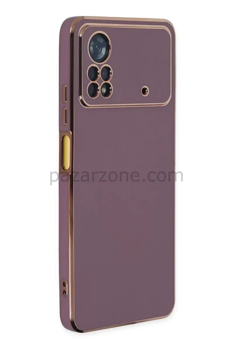 Newface Xiaomi Poco X4 Pro 5G Kılıf Volet Silikon - Mor