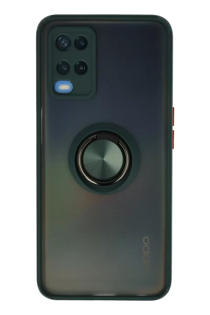 Newface Oppo A54 4G Kılıf Montreal Yüzüklü Silikon Kapak - Yeşil