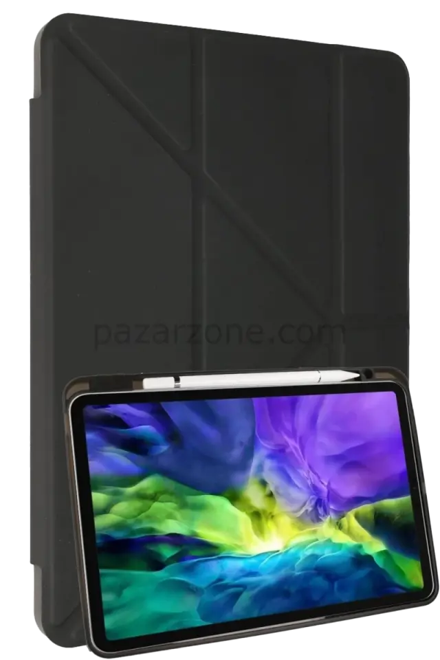 Newface Apple iPad 2022 10.9 (10.nesil) Kılıf Kalemlikli Mars Tablet Kılıfı - Koyu Gri