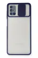 Newface Samsung Galaxy M51 Kılıf Palm Buzlu Kamera Sürgülü Silikon - Lacivert